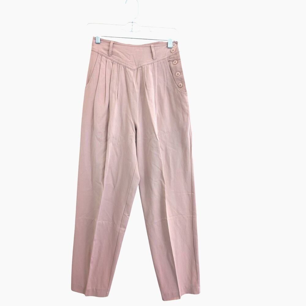 Vintage 80s 90s Together! Dusty Rose High Waist Pleated Trousers Sz 4